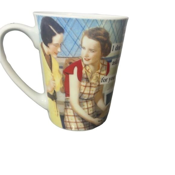 Red and White Mug with Vintage Humor Design - Picture 4 of 7